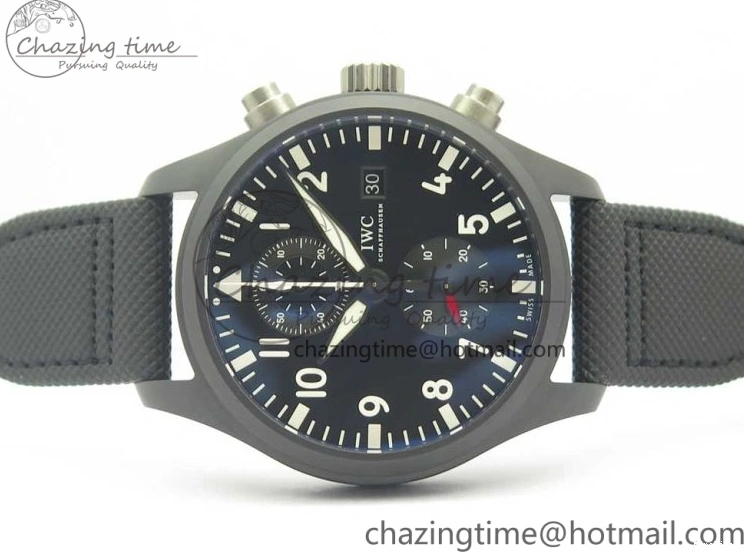 MIROTIME 0401 Modern PILOT IW389001 ZF 1:1 Best Edition Ceramic Case Black Dial on Nylon Strap A7750 (Same Function As Genuine) 7158